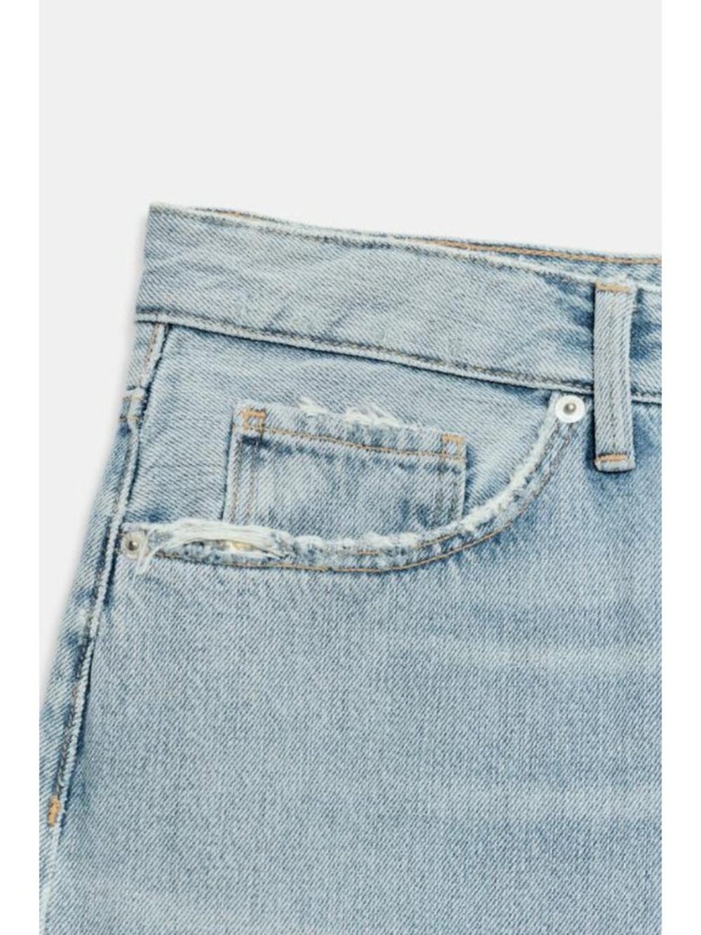 ZARA TRF RIPPED MID-RISE DENIM JORTS - Picture 8 of 8